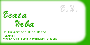 beata wrba business card